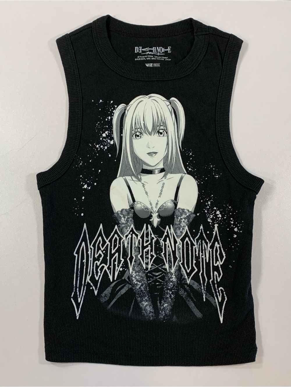 Deathnote Misa Amane Cami S Ribbed Graphic Print Racerback Crop Tank Y2K Anime
